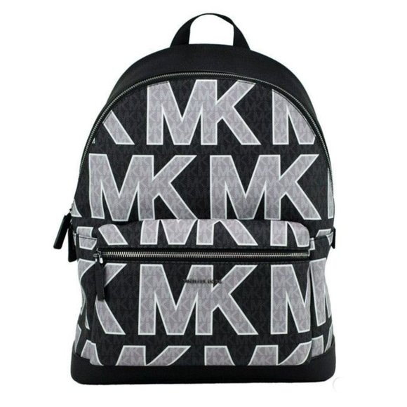 NEW Michael Kors Cooper Logo Backpack Black Signature PVC Graphic Bookbag Bag main image 4